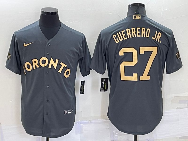 Men Toronto Blue Jays #27 Guerrero jr Grey 2022 All Star Nike MLB Jersey->san francisco giants->MLB Jersey